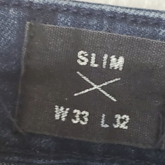 Ring of Fire Slim Mens Blue Skinny Jeans Ribbed Thighs Size 33/32 - Picture 8 of 9